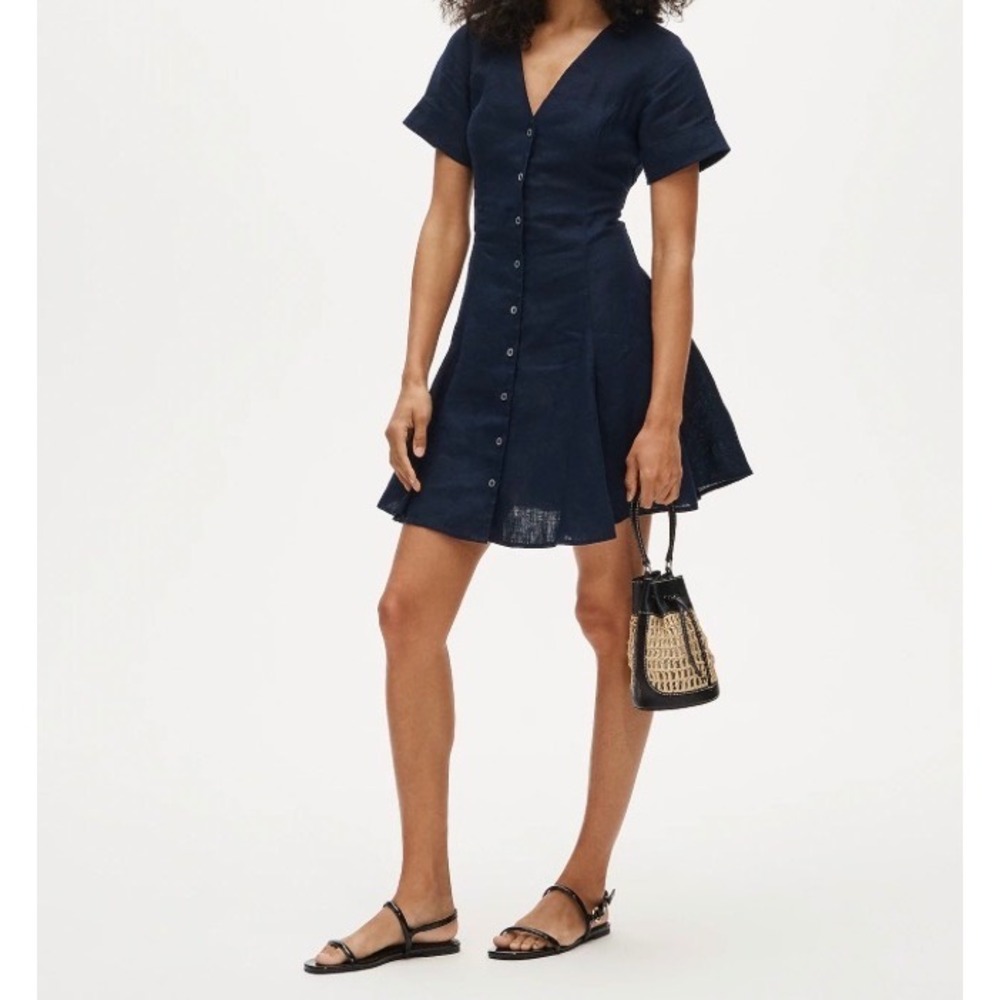 J.Crew Fleur mini dress sz 6 in linen old money preppy minimalist